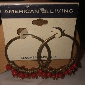 Gorgeous American Living bronze & orange hoops